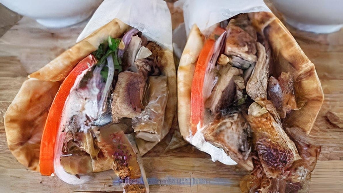 Pork Souvlaki Gyro.