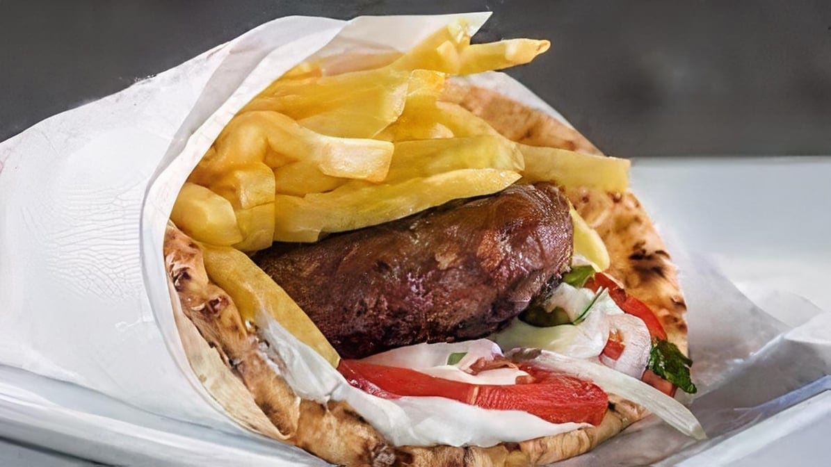 Beef Bifteki Gyro.